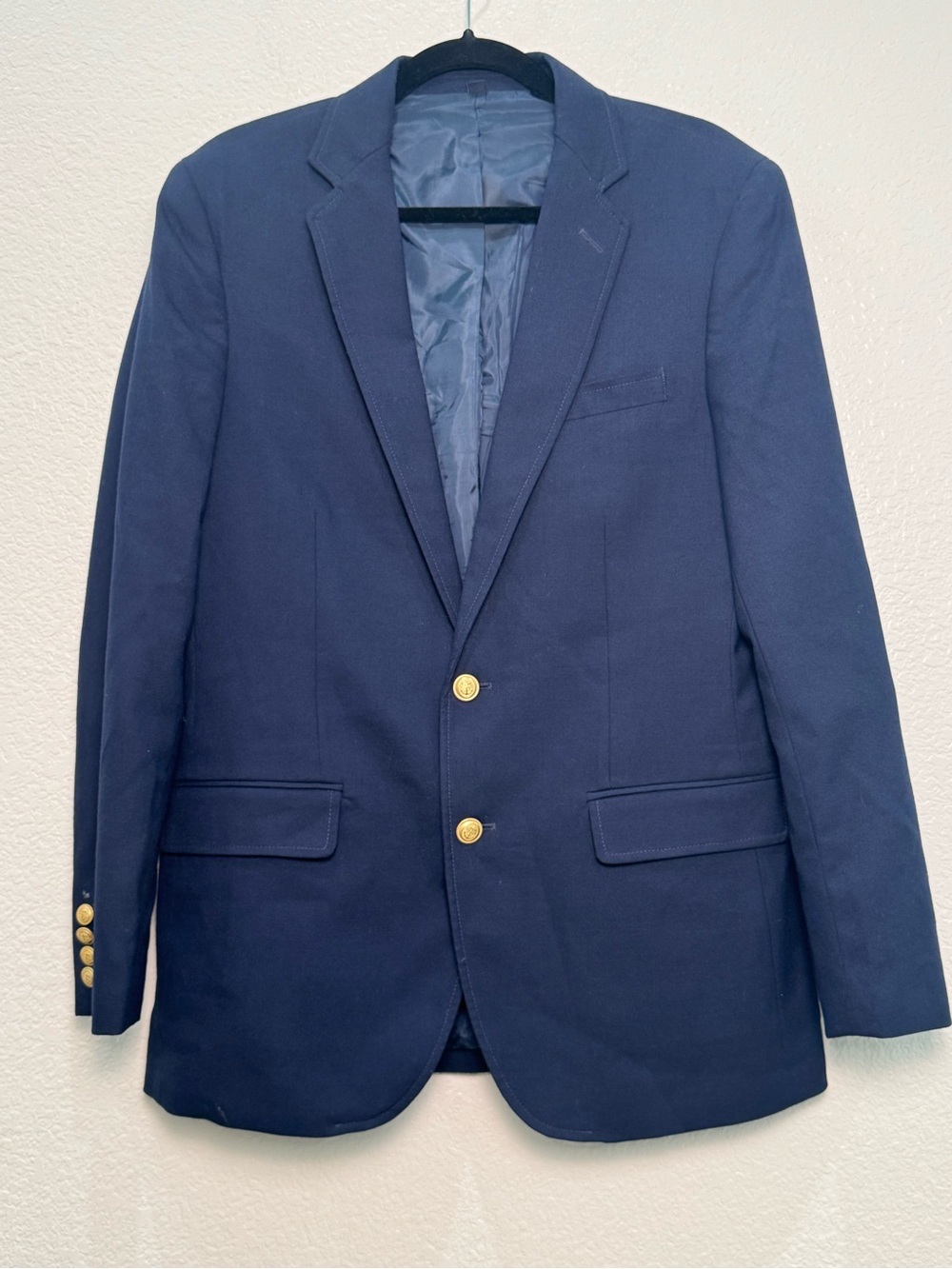 J Crew Thompson University Blazer 38 Navy Wool Gold Anchor Buttons AJ411